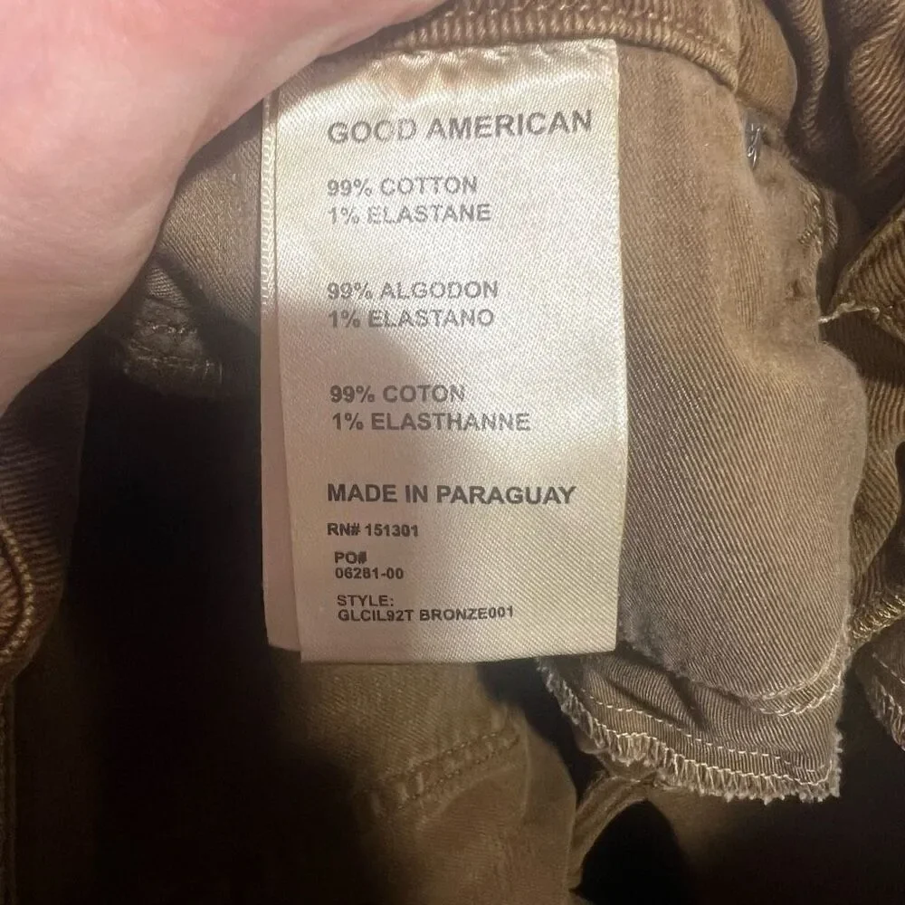 Good American Jeans Bronze Brown Sz 6/28